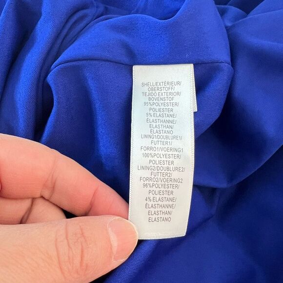 Aiden Mattox royal blue off the shoulder side slit sheath dress size 2 - Picture 11 of 14